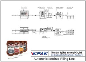 Automatisk ketchup-fyllningslinje